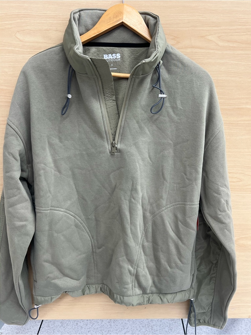 Bass Olive Green Half-Zip Convertible Hoodie